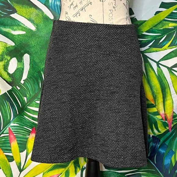 LOFT Womens SP Petite Ruffle Grey Sweater Stretch Work Church Mini Skirt - Picture 1 of 9